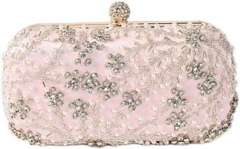 Comeon Women Rhinestone Clutch Evening Bags Pearl Clutch Purse Wedding Prom Purse Formal Cocktail Party Handbag in Kuwait