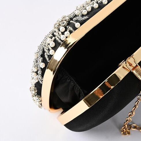 Comeon Women Rhinestone Clutch Evening Bags Pearl Clutch Purse Wedding Prom Purse Formal Cocktail Party Handbag in Kuwait