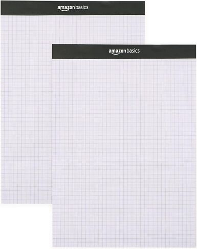 Amazon Basics Quad Ruled Graph Paper Pad, 600 Count, 6 pack of 100 Sheets, White, Letter Size 8.5 x 11-Inch in Kuwait