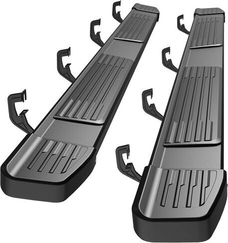 6 Inches Running Boards Compatible with Chevy Silverado/GMC Sierra 2007-2018 1500 Crew Cab, 2007-2019 2500HD 3500HD Crew Cab, Black Side Step Rail Nerf Bars in Kuwait