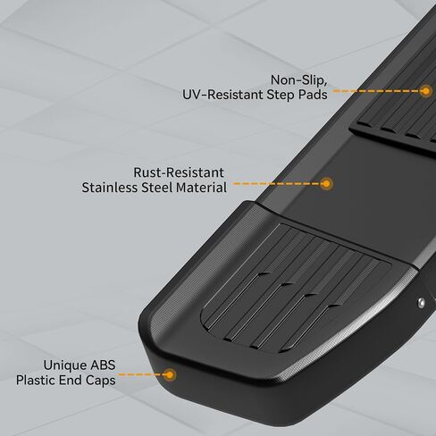 6 Inches Running Boards Compatible with Chevy Silverado/GMC Sierra 2007-2018 1500 Crew Cab, 2007-2019 2500HD 3500HD Crew Cab, Black Side Step Rail Nerf Bars in Kuwait