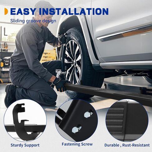 6 Inches Running Boards Compatible with Chevy Silverado/GMC Sierra 2007-2018 1500 Crew Cab, 2007-2019 2500HD 3500HD Crew Cab, Black Side Step Rail Nerf Bars in Kuwait