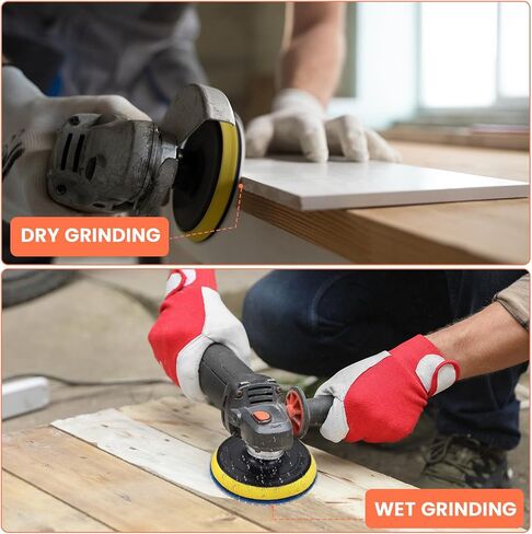 20 Pack Diamond Polishing Pads Set, 4 Inch Wet/Dry Granite Stone Polish Pad Kit 30-10000 Grit with 5/8’’-11 Backer Pad Drill Grinder Adapter and Wool Disc for Marble Rock Concrete Stone Quartz in Saudi Arabia