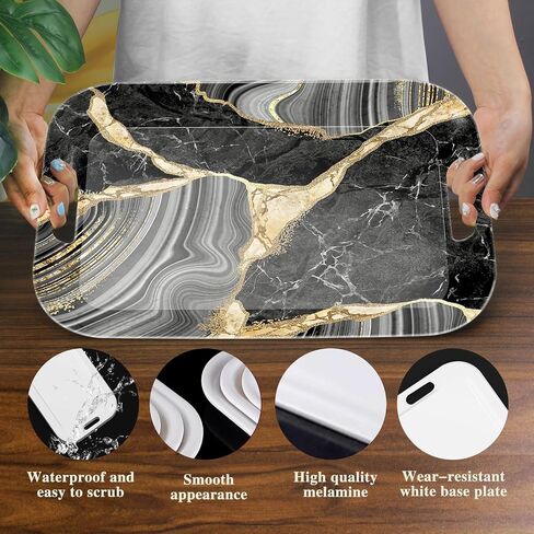 Serving Trays with Handles, 14.5 x 9.8 inch Rectangular Plastic Tray for Restaurant, Kitchen, Pink Cherry Blossom in Saudi Arabia