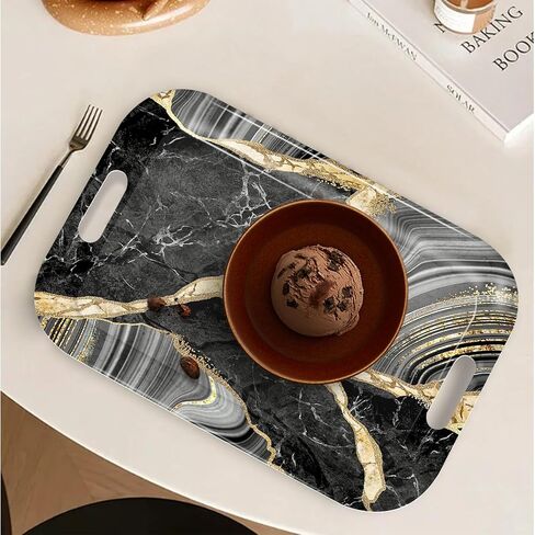 Serving Trays with Handles, 14.5 x 9.8 inch Rectangular Plastic Tray for Restaurant, Kitchen, Pink Cherry Blossom in Saudi Arabia