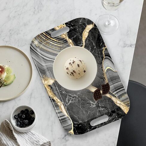 Serving Trays with Handles, 14.5 x 9.8 inch Rectangular Plastic Tray for Restaurant, Kitchen, Pink Cherry Blossom in Saudi Arabia