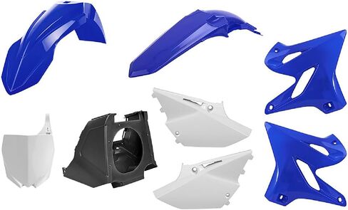 مجموعة إعادة تصفيف Polisport Motocross (MX) للدراجة الترابية Yamaha YZ 125/250 (2002-21) - جودة OEM، متينة ومرنة ومثالية - أزرق/أبيض/أسود in Saudi Arabia