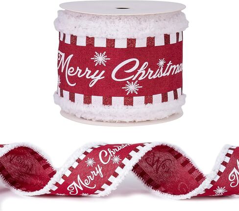 WRAPAHOLIC Wired Christmas Holiday Ribbon - Pink Snowflake Ribbon with Wired Edge - 2.5 inch x 5 Yard Each Roll in Kuwait