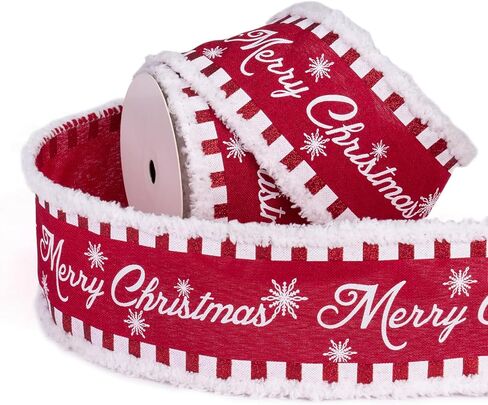 WRAPAHOLIC Wired Christmas Holiday Ribbon - Pink Snowflake Ribbon with Wired Edge - 2.5 inch x 5 Yard Each Roll in Kuwait
