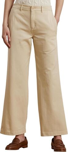 Lauren Ralph Lauren Women's Cotton Twill Wide Leg Pants in Saudi Arabia