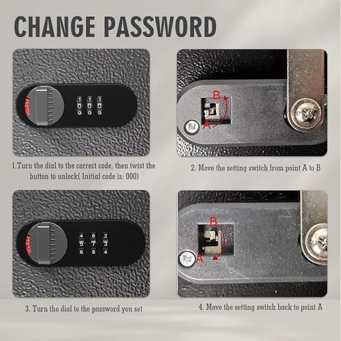 WeHere Key Lock Box Wall Mount, 16 Key Cabinet with Combination Lock & Key Tags, Digital Code Key Organizer Security Storage Lockbox, Key Management for Garage,Office,Holtel,Home in Kuwait