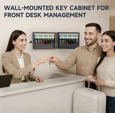 WeHere Key Lock Box Wall Mount, 16 Key Cabinet with Combination Lock & Key Tags, Digital Code Key Organizer Security Storage Lockbox, Key Management for Garage,Office,Holtel,Home in Kuwait