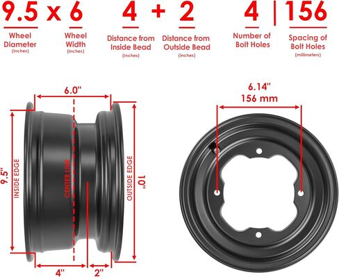 Caltric Front Wheel Rim Compatible with Yamaha Raptor 660R YFM660R 2001 2002 2003 2004 2005 / Raptor 700 YFM700R 2006-2007 in Saudi Arabia
