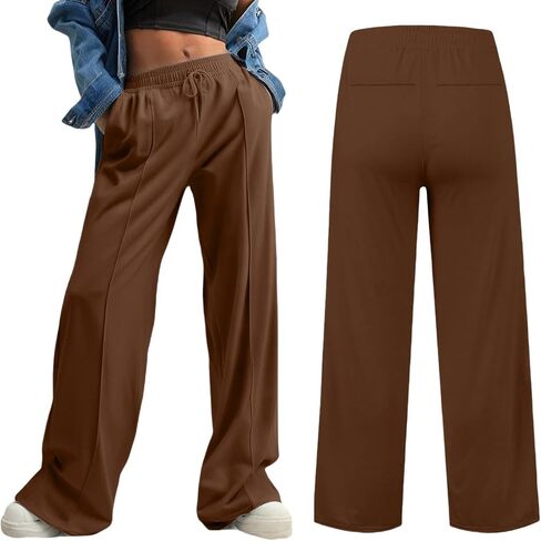 Baggy Sweatpants for Women Elastic Waisted Wide Leg Sweat Pants 2025 Fall Fashion Outfits Casual Loose Joggers in Saudi Arabia
