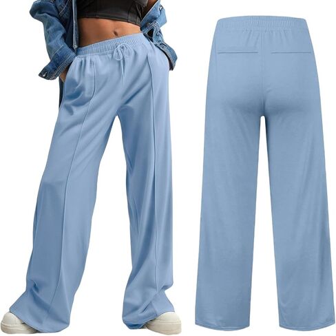 Baggy Sweatpants for Women Elastic Waisted Wide Leg Sweat Pants 2025 Fall Fashion Outfits Casual Loose Joggers in Saudi Arabia