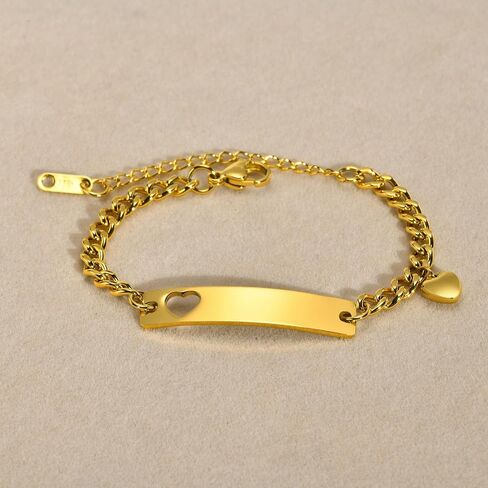 Gamtic Customize ID Bracelets Gift for Couples - His & Her Matching Bracelet, Men Women Promise Cuban Chain Bracelet in Kuwait