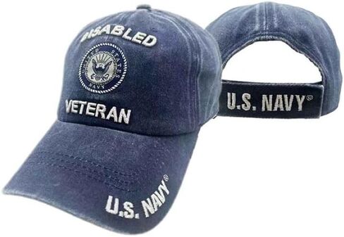 Trade Winds US Navy Disabled Veteran Blue Subdued Emblem Military HAT Cap Licensed in Saudi Arabia