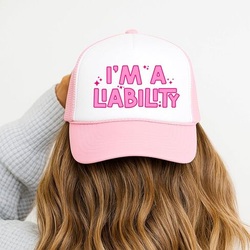 Trendy I'm A Liability Trucker Hat Foam Front Classic 5 Panel Mesh Snapback in Saudi Arabia