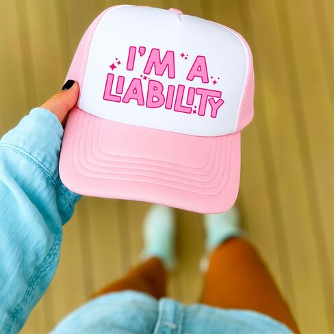 Trendy I'm A Liability Trucker Hat Foam Front Classic 5 Panel Mesh Snapback in Saudi Arabia