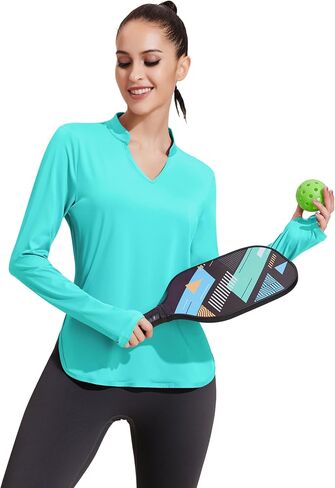 Women Workout Tops Long Sleeve Athletic Yoga Shirts with Thumb Holes Quick Dry Gym Tops Loose Fit in Saudi Arabia