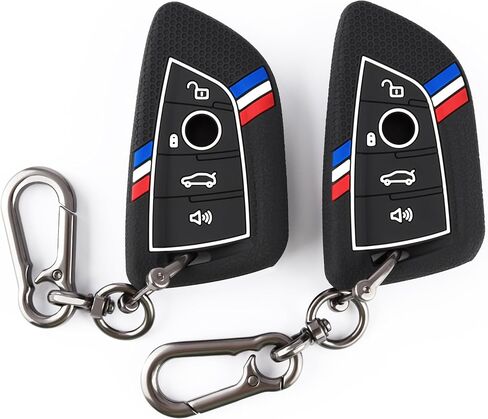 2 قطعة غطاء مفتاح فوب متوافق مع BMW X1 X2 X3 X4 X5 X6 X7 2 3 4 5 6 7 8 Series M2 M3 M4 M5 M8 I4 Z4 2015-2025، سيليكون، أسود in Kuwait