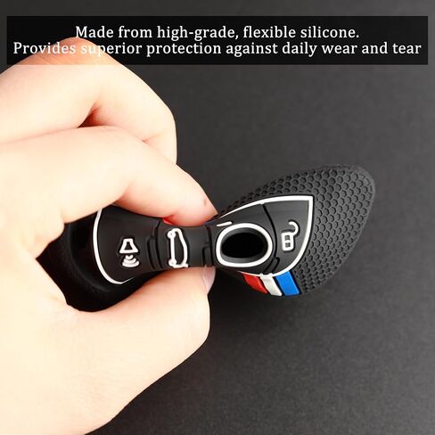 2 قطعة غطاء مفتاح فوب متوافق مع BMW X1 X2 X3 X4 X5 X6 X7 2 3 4 5 6 7 8 Series M2 M3 M4 M5 M8 I4 Z4 2015-2025، سيليكون، أسود in Kuwait