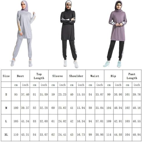 Womens Muslim Tracksuit Set Crew Neck Sweatsuits Simple Training Dubai Style Sweatpants in Kuwait