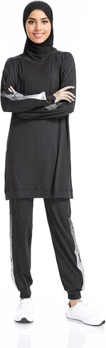 Womens Muslim Tracksuit Set Crew Neck Sweatsuits Simple Training Dubai Style Sweatpants in Kuwait