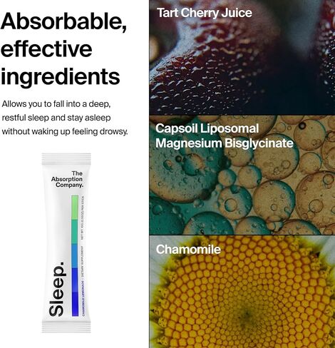 Sleep Aid Powder - Calming Drink for Deep Sleep with Liposomal Saffron, Magnesium & PharmaGABA Melatonin-Free Natural Supplement to Reduce Stress and Improve Sleep Quality Chamomile Lemonade 7 Sticks in Saudi Arabia