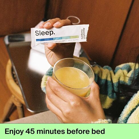 Sleep Aid Powder - Calming Drink for Deep Sleep with Liposomal Saffron, Magnesium & PharmaGABA Melatonin-Free Natural Supplement to Reduce Stress and Improve Sleep Quality Chamomile Lemonade 7 Sticks in Saudi Arabia