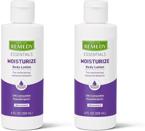 Medline Remedy Essentials Moisturizing Body Lotion (4 oz Bottle), Unscented, Hydrating, Non-Greasy, For Dry Skin, Hypoallergenic, Men, Women, Elderly in Saudi Arabia