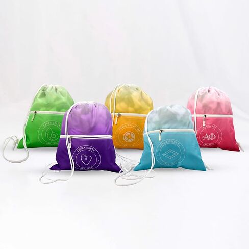 Sorority Shop Theta Phi Alpha Drawstring Backpack, Ombre Color Design in Saudi Arabia