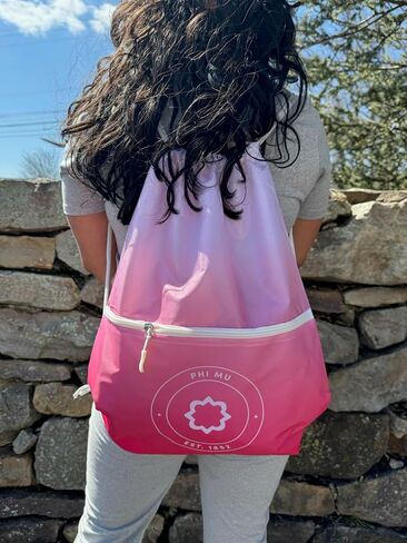 Sorority Shop Theta Phi Alpha Drawstring Backpack, Ombre Color Design in Saudi Arabia