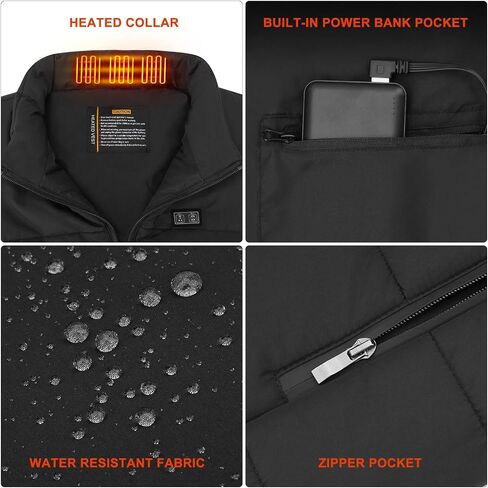 Heated Vest for Men and Women with Battery Pack, Lightweight Washable 8 Heating Zones 3 Heating Levels Heating Vest in Saudi Arabia