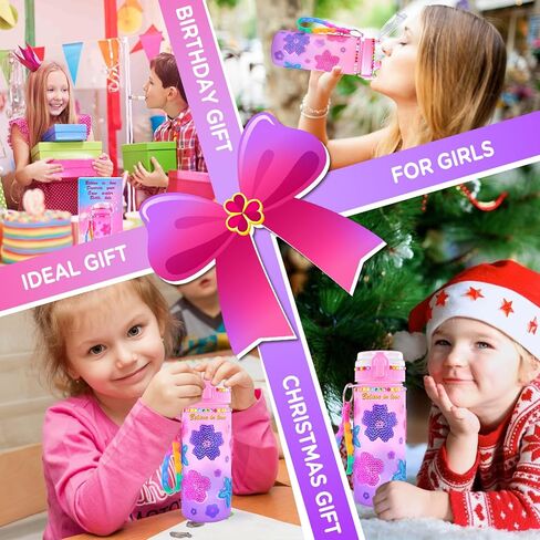 ASIOWELY Decorate Your Own Water Bottle Kits for Girls Age 4-12, Flower Painting Art and Crafts Gift for Girls Age 4-6-8-10, Fun Arts and Crafts Gifts Toys for School Christmas in Kuwait