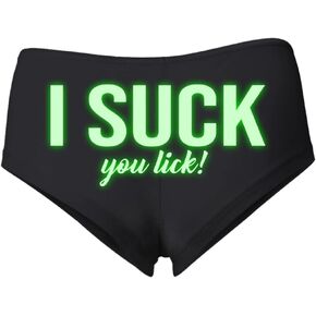 Wild Bobby Glow in the Dark Underwear Collection Sexy Naughty Slutty Women's Cotton Spandex Booty Shorts in Kuwait