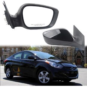 Dasbecan Passenger Side Mirror Compatible With 2011 2012 2013 Hyundai Elantra Right Rear view Mirror Black With Manual Folding,Heated,Power Glass Replace# HY1321179 87620-3Y100 (5Pin) in Saudi Arabia