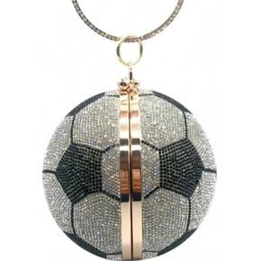 Crystal Pave Soccer Ball Pendant Clutch Rhinestone Football Handbag for Women Luxury Evening Bag Wedding Cocktail Purse in Kuwait