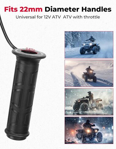 مقابض KEMIMOTO ATV ساخنة مع جهاز تدفئة الإبهام، مقاومة للماء IP67، درجة حرارة قابلة للتعديل 3 مستويات و50 درجة مئوية في وضع الاستعداد التلقائي، عالمية لمقود الدراجات النارية 12 فولت 22 مم ATV in Saudi Arabia