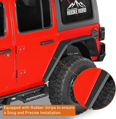 مشاعل حاجز ألومنيوم Hooke Road JL مع أضواء لـ 2018-2025 Jeep Wrangler JL & Unlimited 2/4 أبواب، مجموعة مصدات أمامية وخلفية 4 قطع in Kuwait