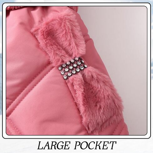 Girls Winter Coats Kids Puffer Jackets Fleece Lined Warm Snow Clothes With Hood in Kuwait