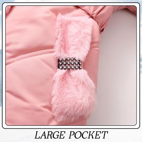 Girls Winter Coats Kids Puffer Jackets Fleece Lined Warm Snow Clothes With Hood in Kuwait
