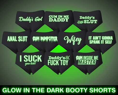 Wild Bobby Glow in the Dark Underwear Collection Sexy Naughty Slutty Women's Cotton Spandex Booty Shorts in Saudi Arabia