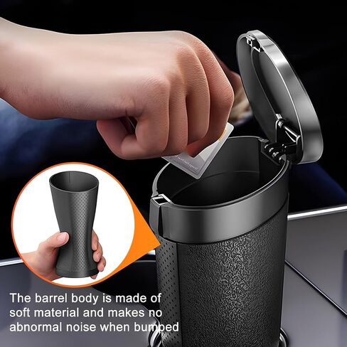 Car Trash Can with Lid, Leakproof Vehicle Cup Holder and Side Door Garbage Container Bin, Waterproof Auto Interior Trash Storage Organizer Accessories, Universal for SUV RV Truck (Black) in Saudi Arabia