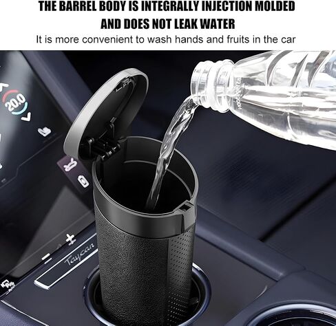 Car Trash Can with Lid, Leakproof Vehicle Cup Holder and Side Door Garbage Container Bin, Waterproof Auto Interior Trash Storage Organizer Accessories, Universal for SUV RV Truck (Black) in Saudi Arabia