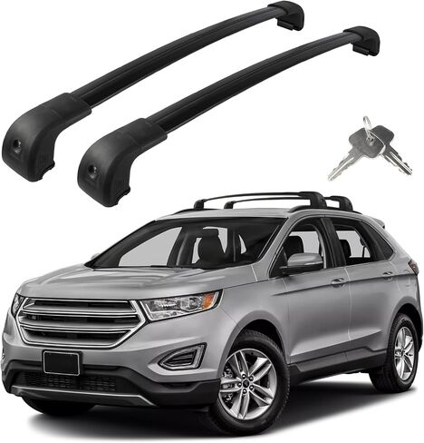 قضبان متقاطعة لحامل السقف متوافقة مع Ford Edge 2015-2024، ألومنيوم قابل للتعديل للخدمة الشاقة 300 رطل مضاد للسرقة، ملحقات العارضة على السطح للدراجة والسلة والتزلج على الجليد والأمتعة in Kuwait