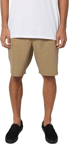 Mens Drifter Heather Hybrid Shorts, Dark Khaki, 34 in Saudi Arabia