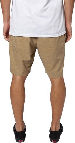 Mens Drifter Heather Hybrid Shorts, Dark Khaki, 34 in Saudi Arabia