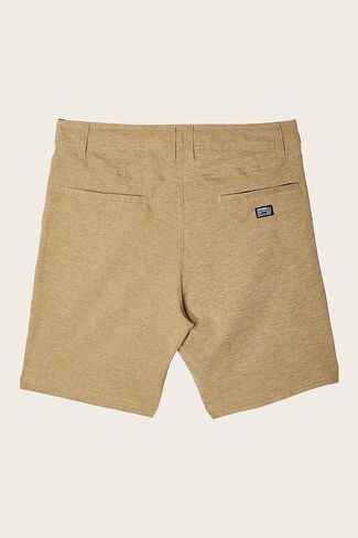 Mens Drifter Heather Hybrid Shorts, Dark Khaki, 34 in Saudi Arabia