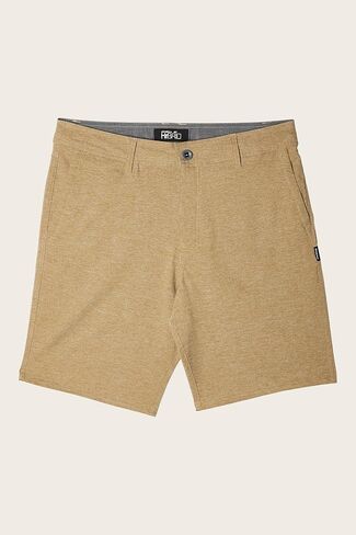 Mens Drifter Heather Hybrid Shorts, Dark Khaki, 34 in Saudi Arabia
